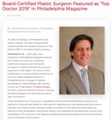 Philadelphia Plastic Surgeon Honored as “Top Doctor 2019” By Regional Publication