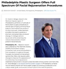 Philadelphia Plastic Surgeon Offers an Array of Cosmetic Facial Procedures