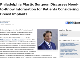 Top-Rated Philadelphia Plastic Surgeon Details Essential Facts Before Breast Augmentation