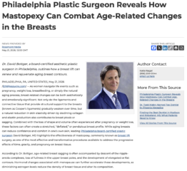 Newtown Square Plastic Surgeon Reveals Breast Lift Benefits for Philadelphia Patients